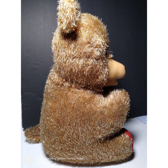 Teddy Bear rubber face vintage stuffed wood wool filled Carnival prize 1950s - Picture 4 of 11